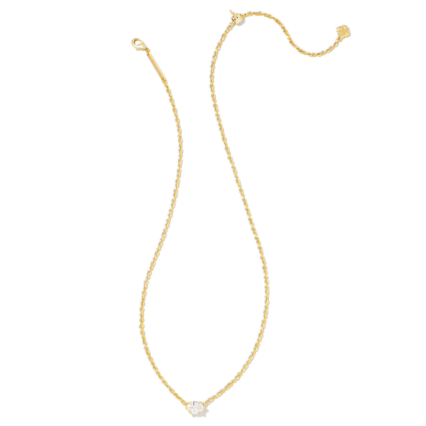 Kendra Scott Cailin Gold Pendant Necklace in White Crystal