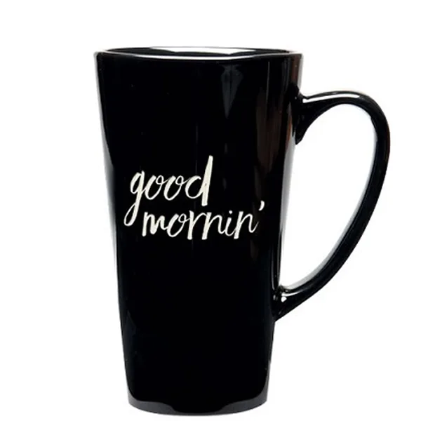 16 Oz. Tall Black Java Latte Ceramic Mug