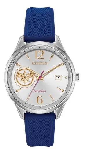 Marvel® by Citizen® Captain Marvel® Eco-Drive® Blue Silicone Strap Watch