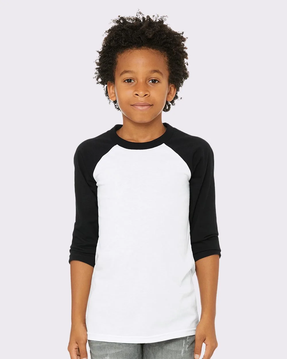Bella+Canvas® Youth Three-Quarter Sleeve Baseball Tee view 2