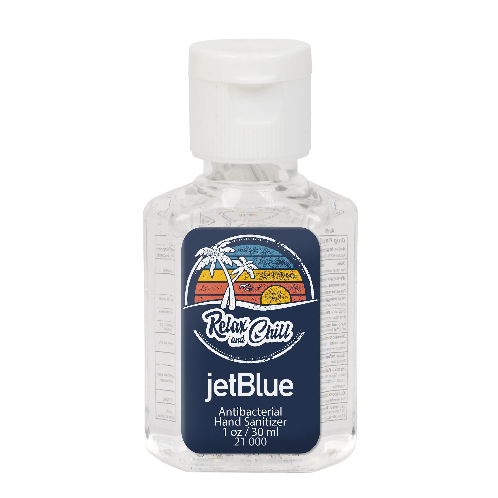 Hand Sanitizer 1 oz Square Bottle