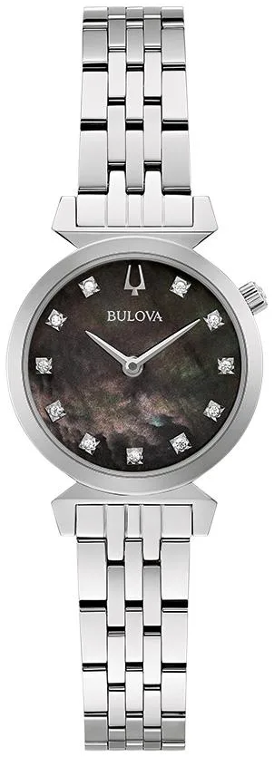 Bulova Watches Ladies' Regatta Diamond Dial Watch, Stainless Steel w/Black Mop Dial