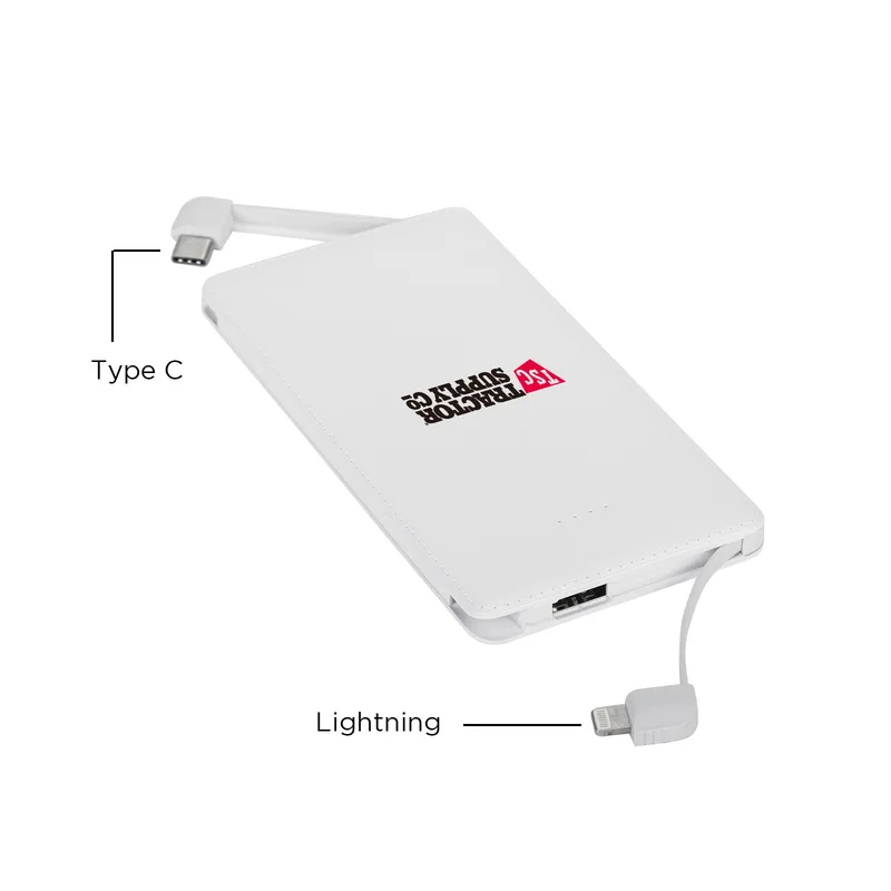 Slim Textured Built-in Cable Power Bank