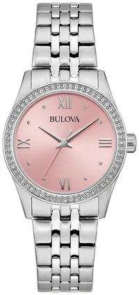 Bulova Watches Corporate Collection Ladies' Stainless Steel Bracelet Watch Pink Dial