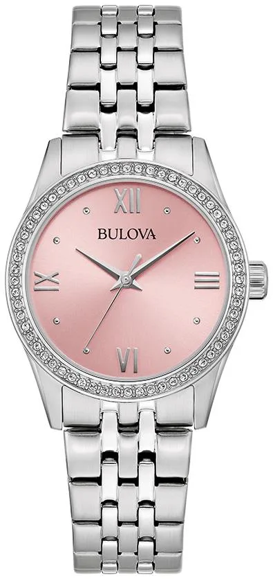 Bulova Watches Corporate Collection Ladies' Stainless Steel Bracelet Watch Pink Dial