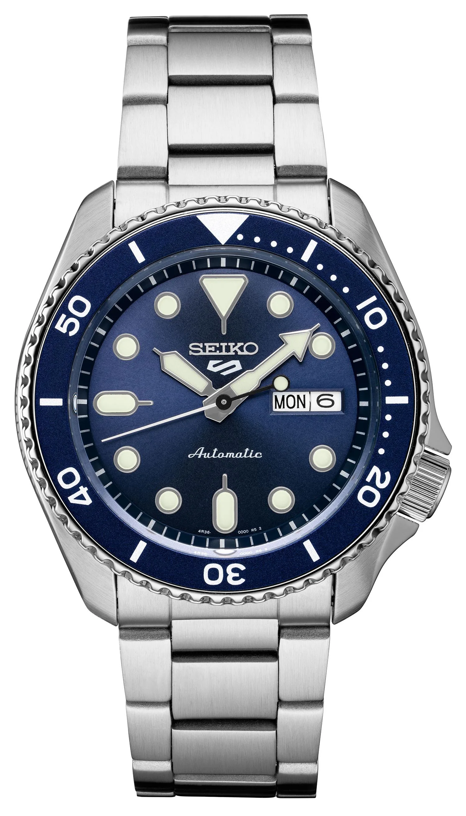Seiko Watch 5 Sport - Silver/Blue Bezel