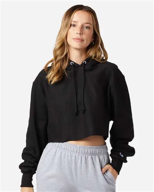 Champion® Women's Reverse Weave® Hooded Cropped Sweatshirt