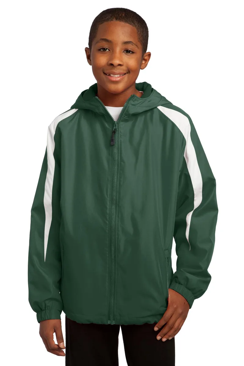 Sport-Tek® Youth Fleece-Lined Colorblock Jacket.