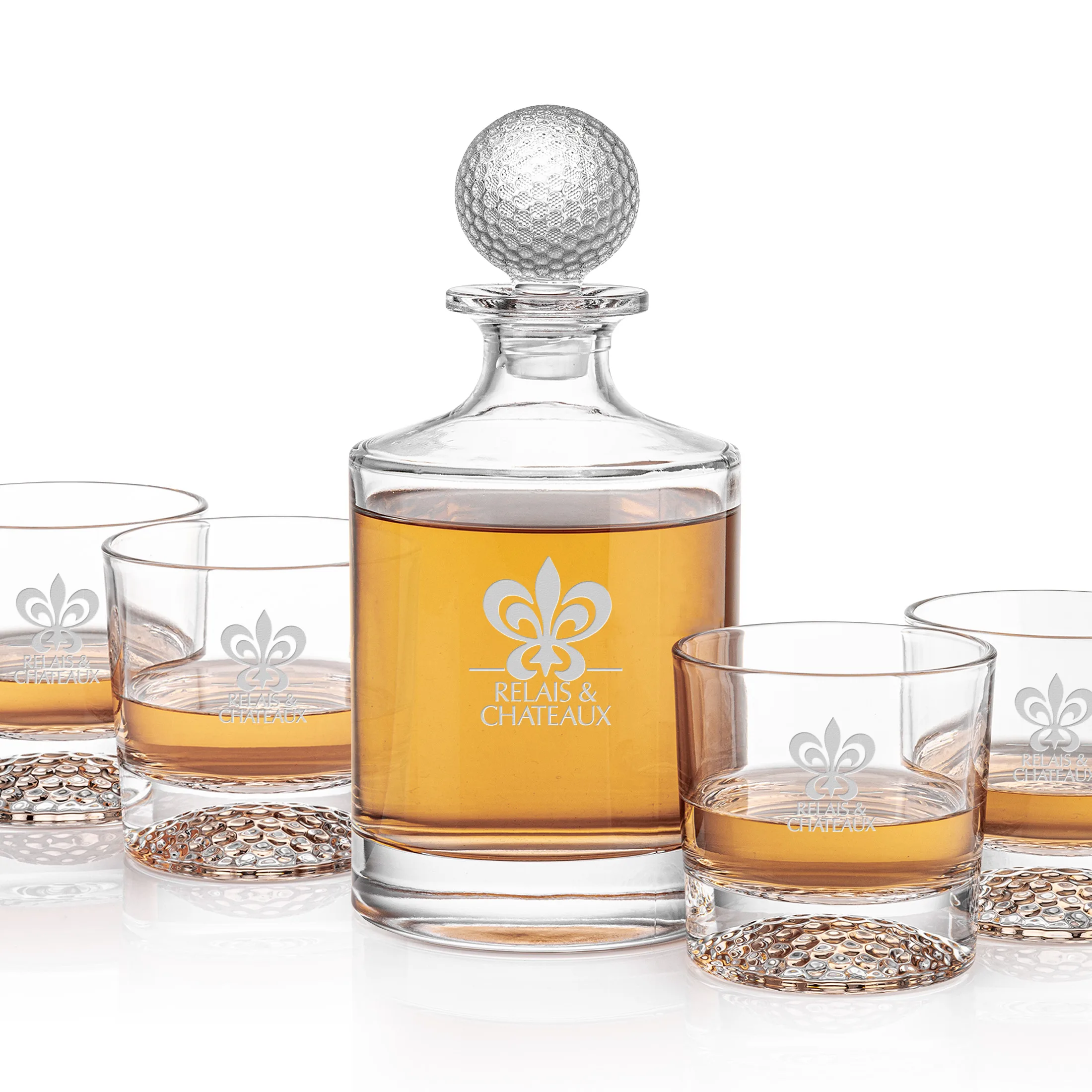 Decanter Set, Deep Etch, Decanter & 4 OTR