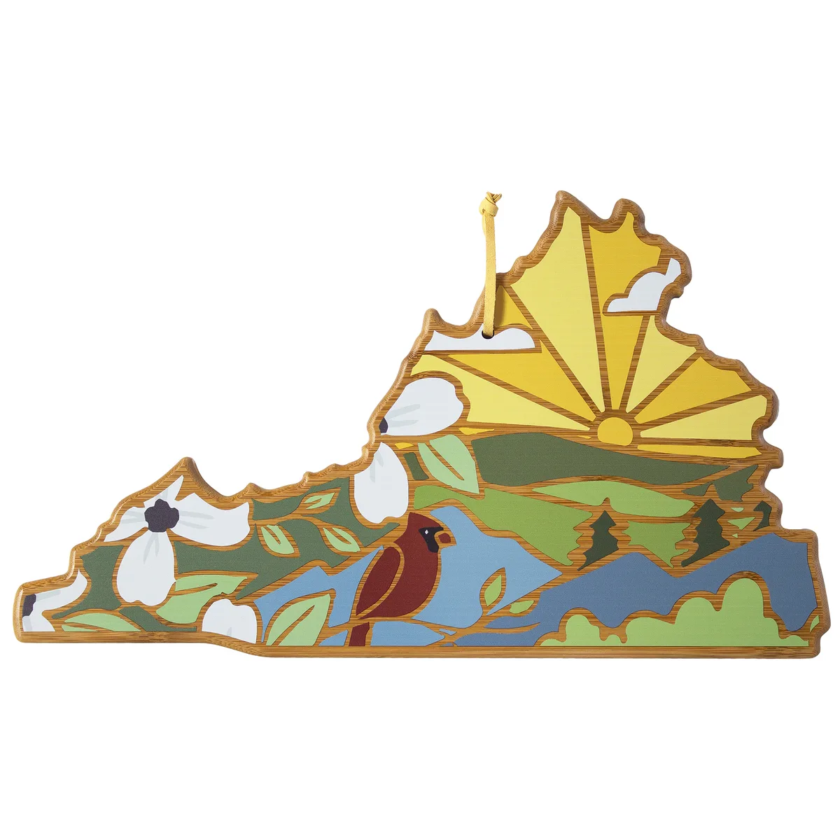 Virginia State Shaped Serving & Cutting Board w/Artwork by Summer Stokes