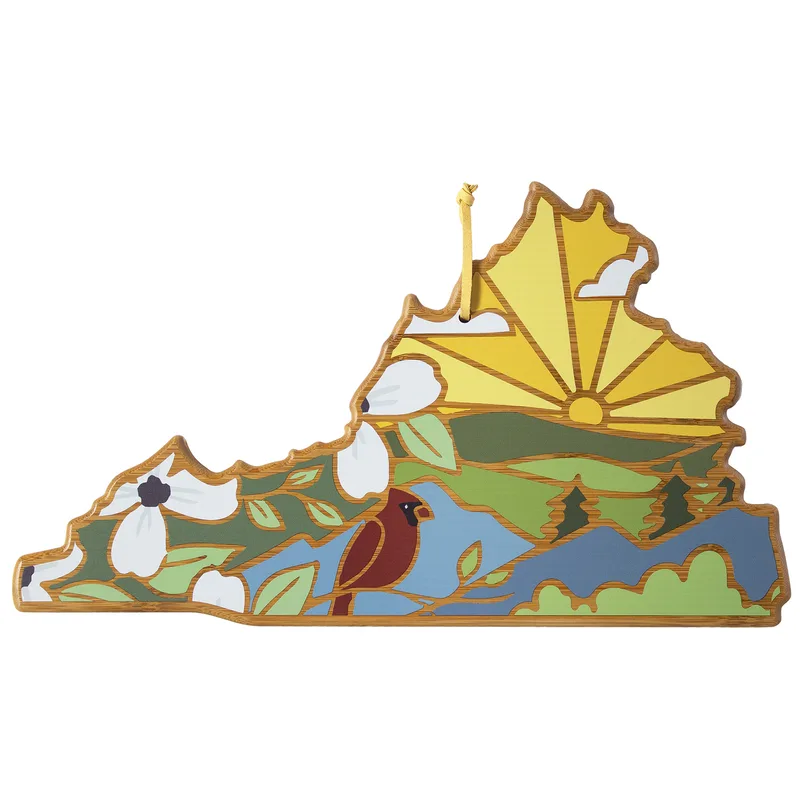 Virginia State Shaped Serving & Cutting Board w/Artwork by Summer Stokes