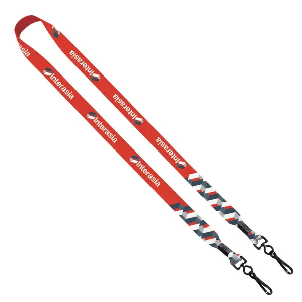 3/4" 2-Ended Dye-Sublimated Lanyard with Metal Crimp and Metal Swivel Snap view 2