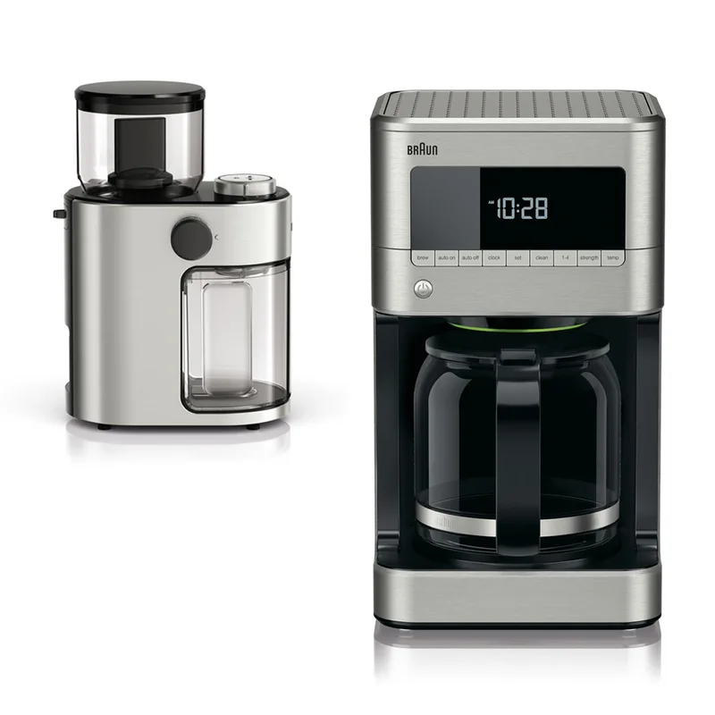 Braun Brewsense 12-Cup Drip Coffee Maker Plus Burr Coffee Grinder Package