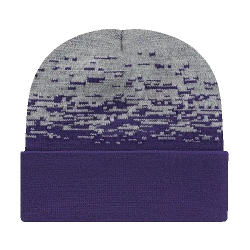 Static Pattern Knit Cap With Cuff view 6