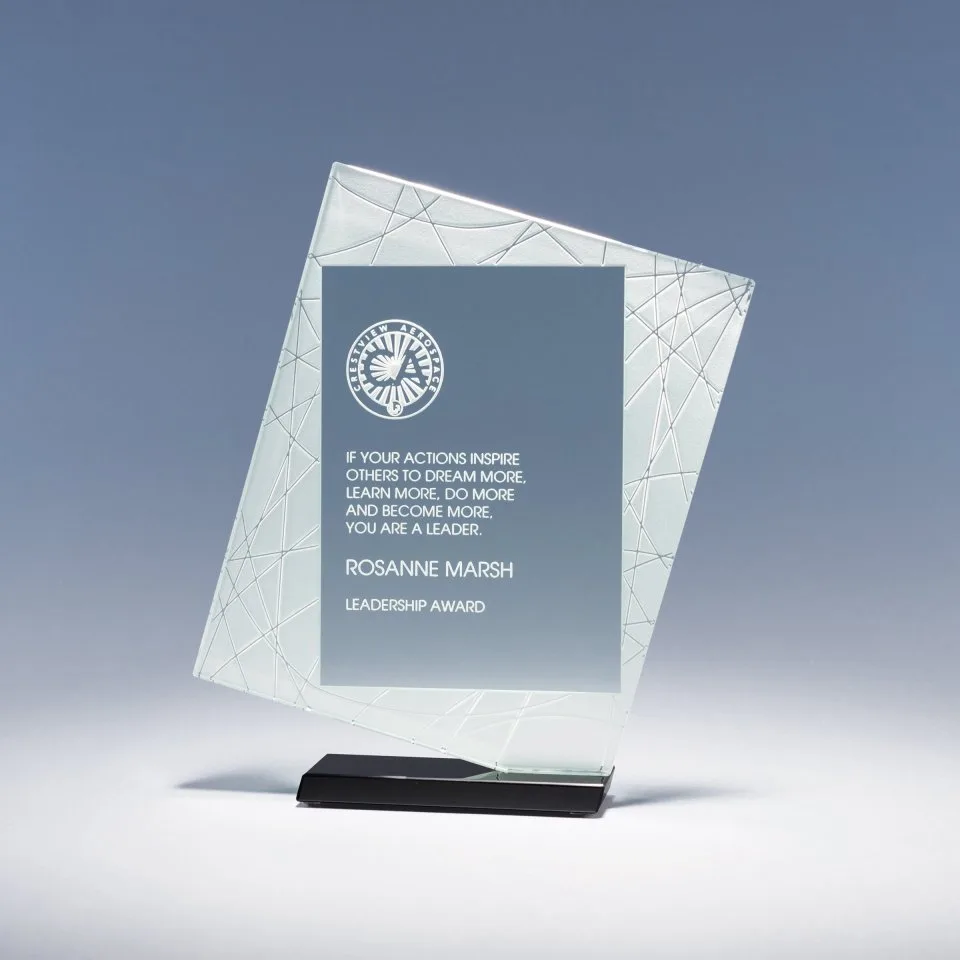 7.5" Direction Jade Crystal Award