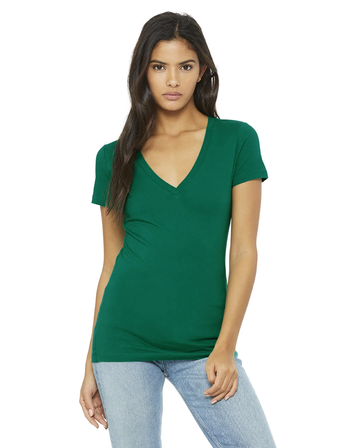 BELLA+CANVAS Ladies' Jersey Short-Sleeve Deep V-Neck T-Shirt view 3