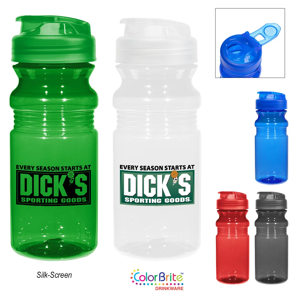 20 Oz. Poly-clear™ Fitness Bottle With Super Sipper Lid