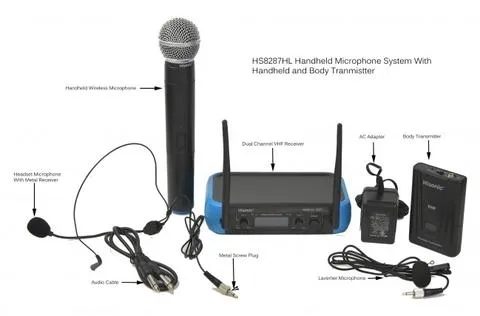 Hisonic® Professional Use Dual Channel Wireless Microphone System