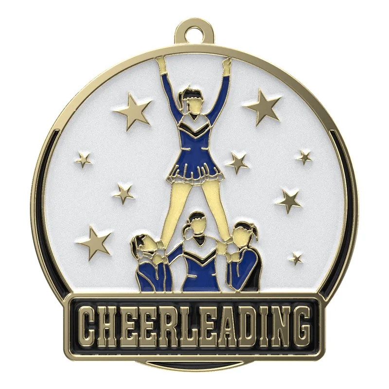 Bright Gold Cheerleader High Tech Medallion (2")