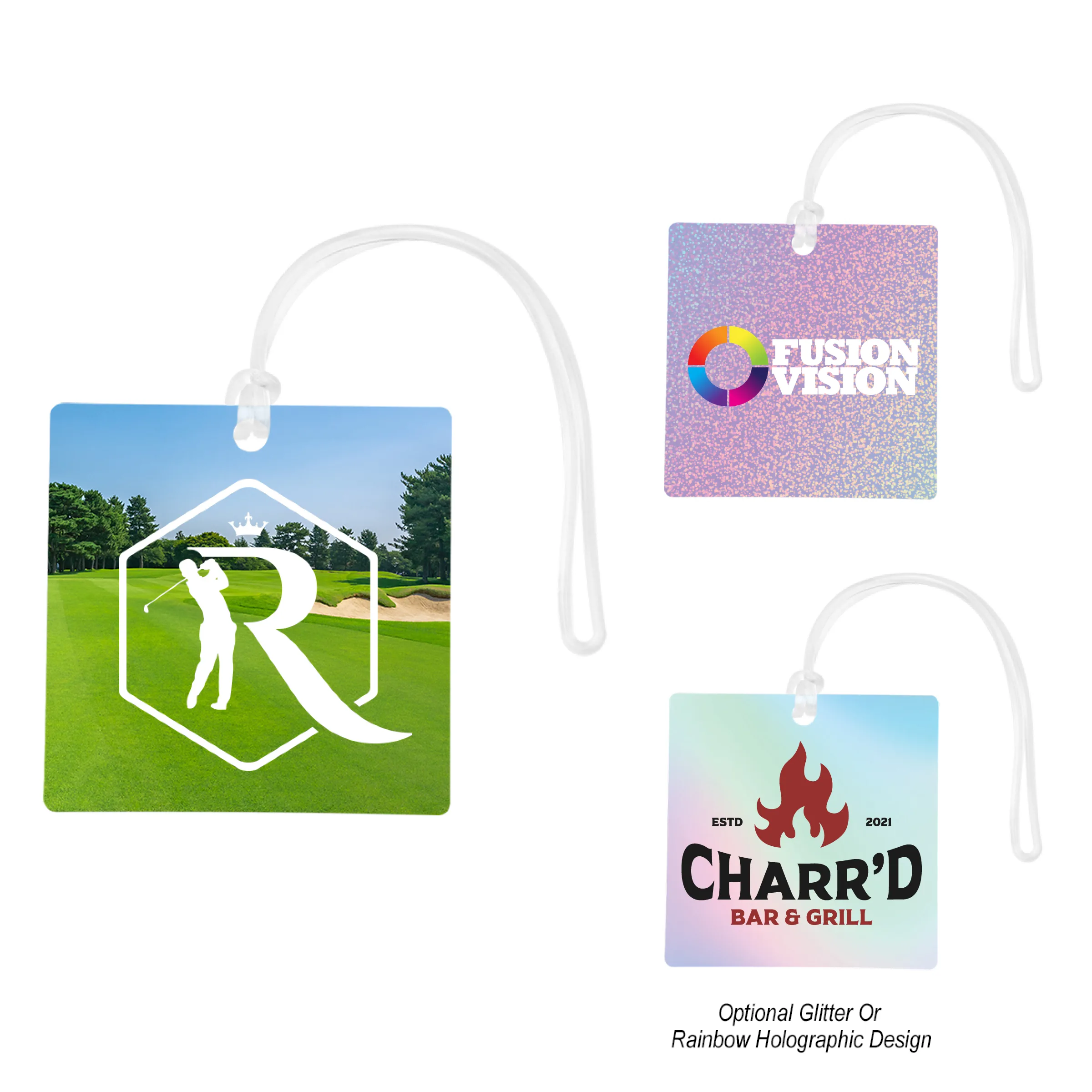 Acrylic Bag Tag - 4" Square view 2