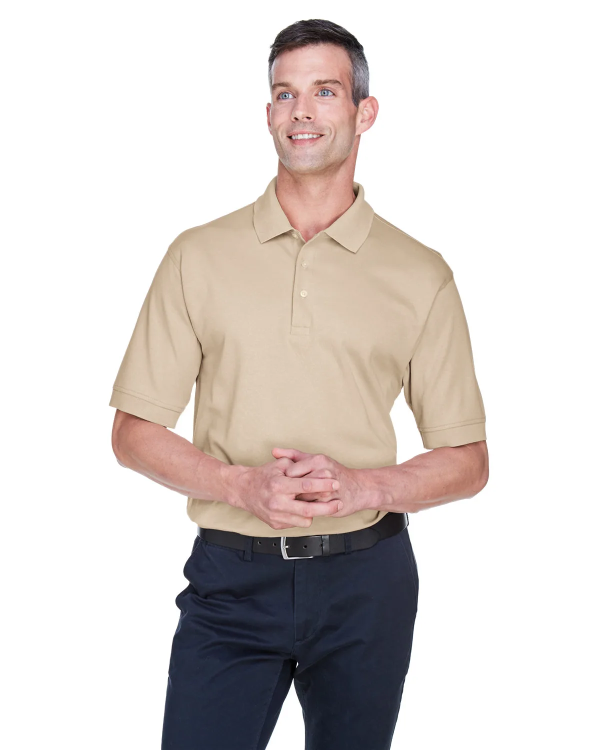 Devon and Jones Men's Solid Perfect Pima Interlock Polo
