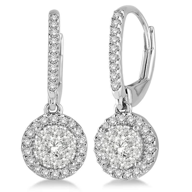Jilco Inc Diamond Cluster Earrings - White Gold