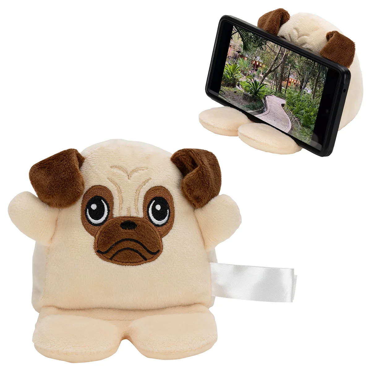Phone Pals™ Weighted Plush Phone Holder - Pug view 2