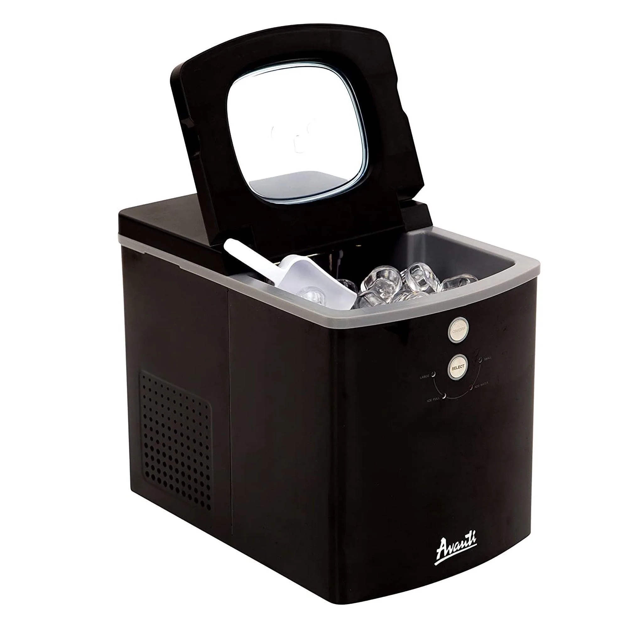 Avanti Portable Black Stainless Steel Countertop Ice Maker
