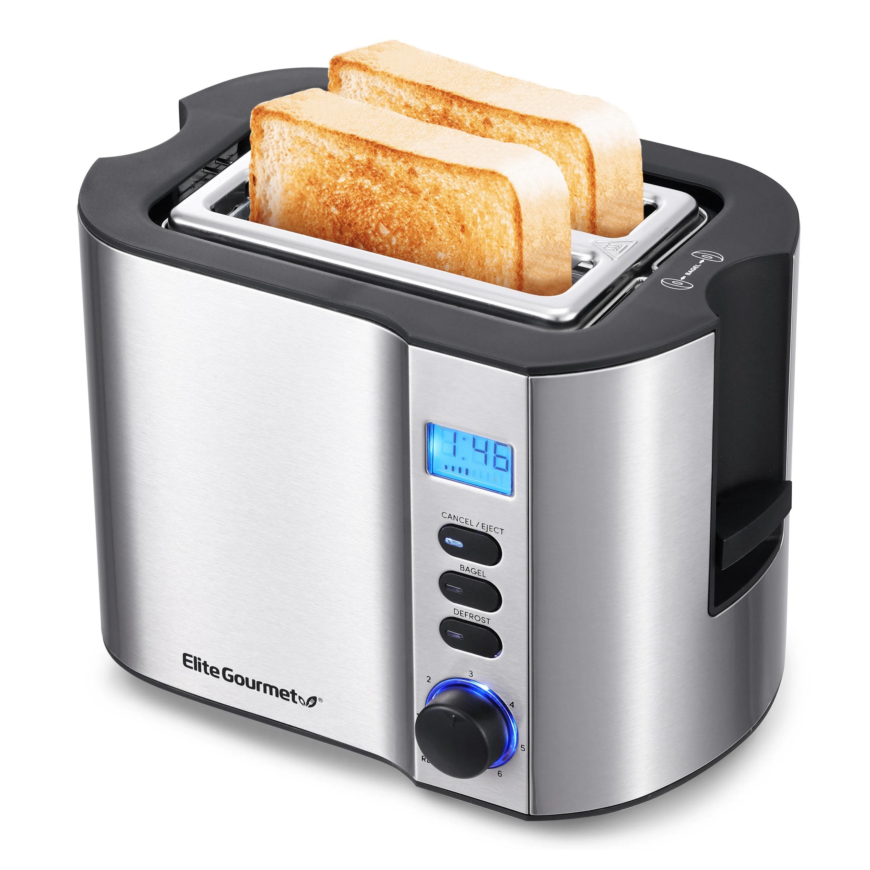 Elite 2 Slice Digital Stainless Steel Toaster W/ Countdown Timer