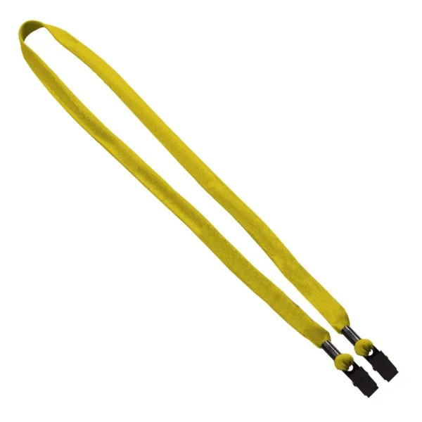 5/8" Double-Ended Polyester Shoelace Lanyard with Metal Crimp and Metal Bulldog Clip view 3
