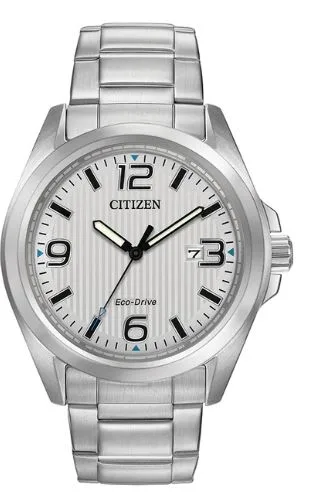 Citizen® Men's Garrison Eco-Drive® Stainless Steel Watch w/Black Markers