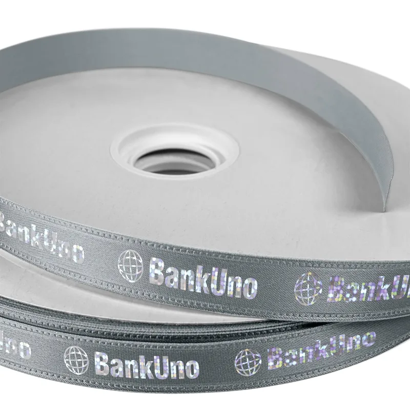 5/8" Badge Satin Ribbon - 50yd Roll - Foil Print