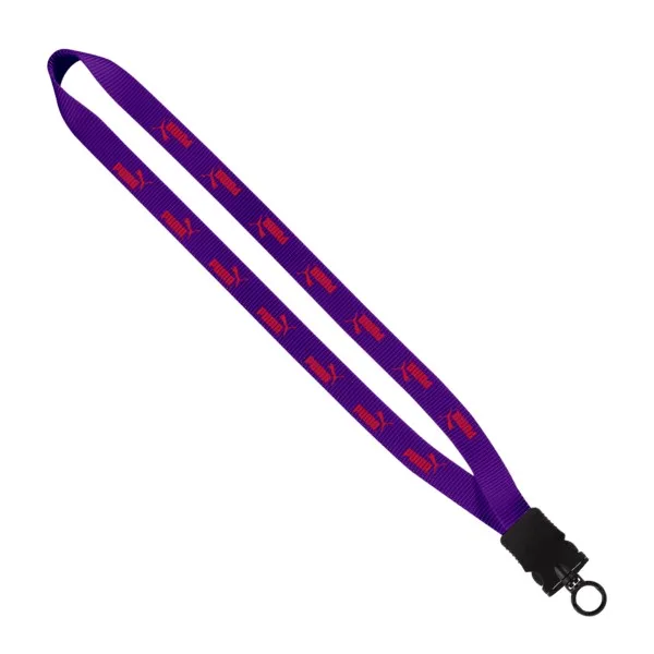 3/4" Smooth Nylon Lanyard with Snap-Buckle Release & O-Ring view 2