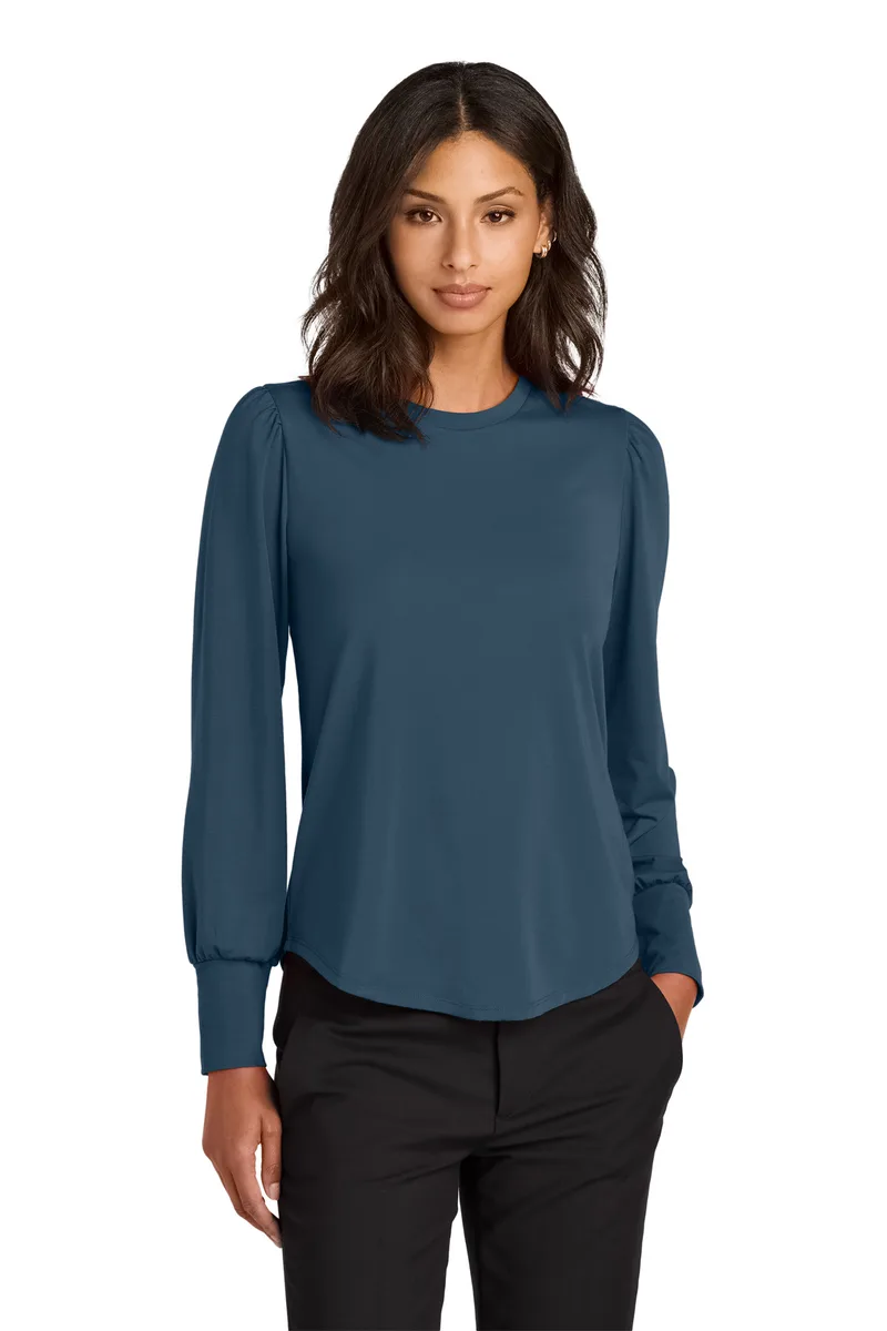 Mercer+Mettle® Women's Stretch Jersey Long Sleeve Blouson Top view 2