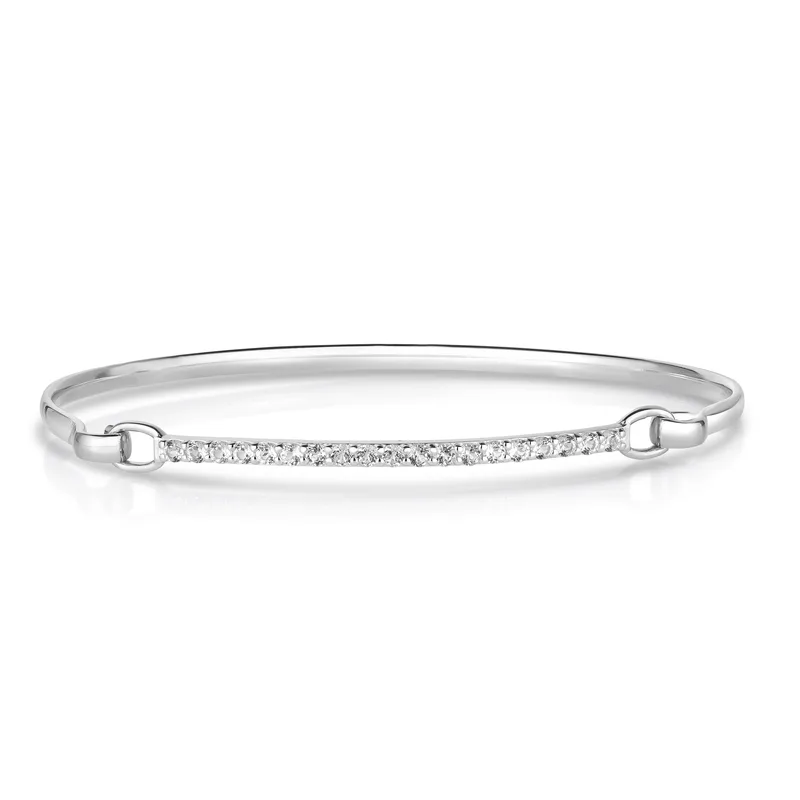 Jilco Inc White Topaz Cuff Bracelet