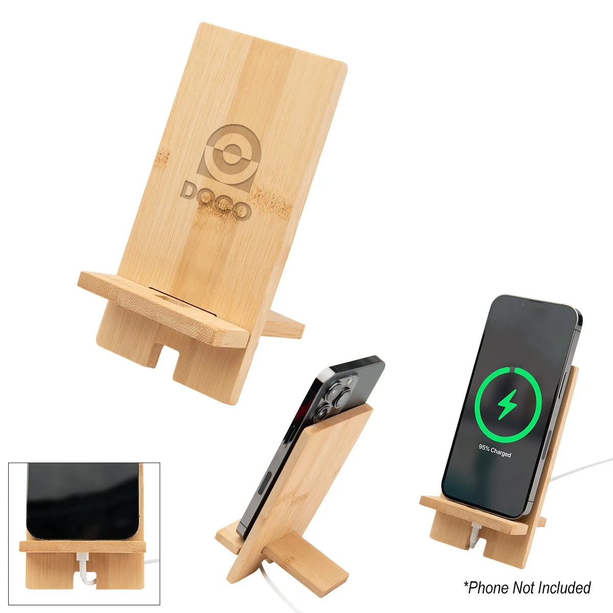 Bamboo Phone Stand view 2