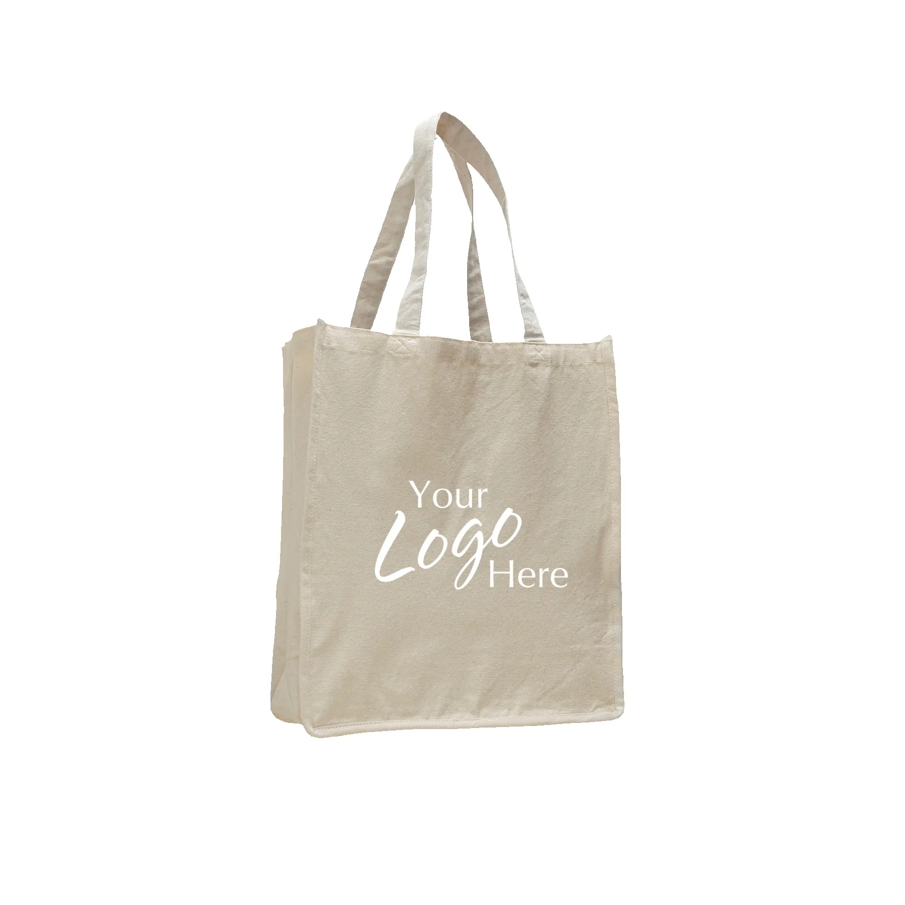 Canvas Jumbo Shopper Bag w/7" Gusset (14"x17"x7") — Black