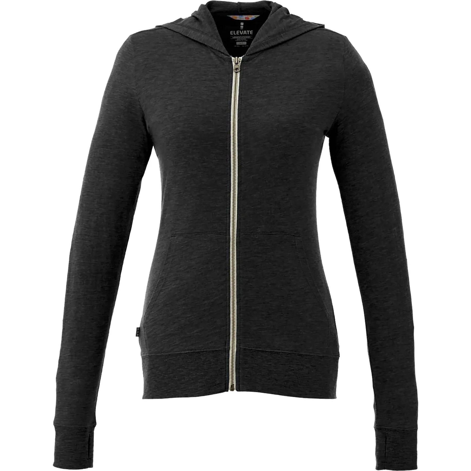 Women's GARNER Lightweight Knit Full Zip Hoodie with Thumb Holes view 2