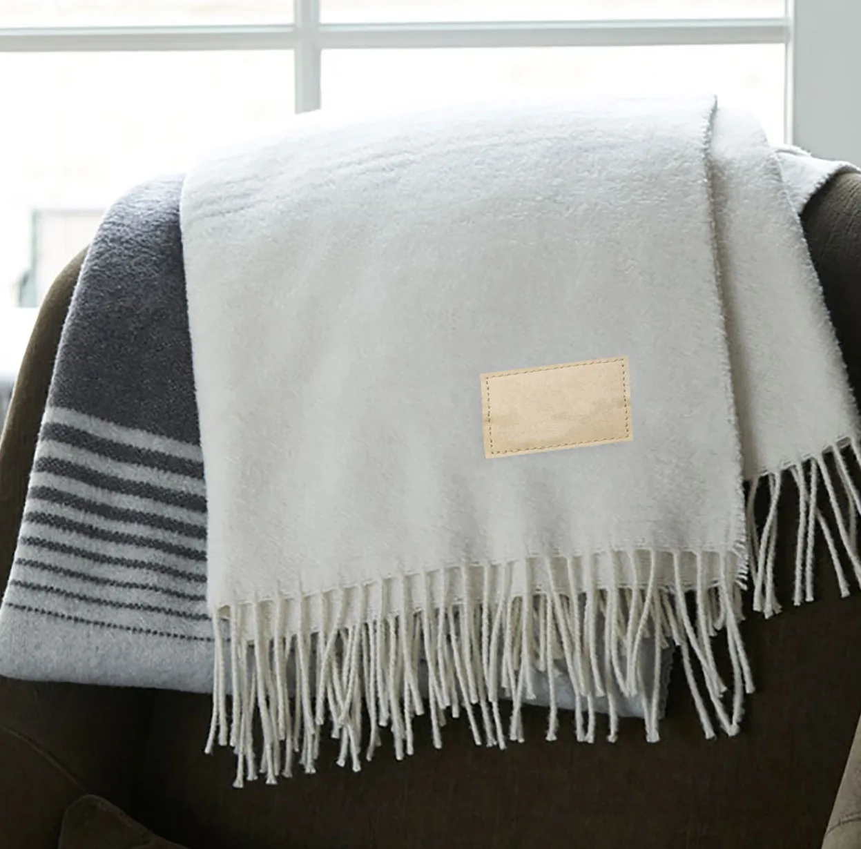 Gray w/ White Stripes