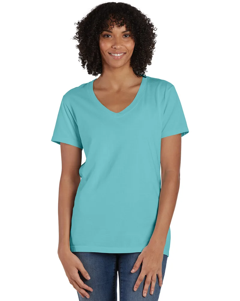 COMFORT WASH Ladies' V-Neck T-Shirt view 6
