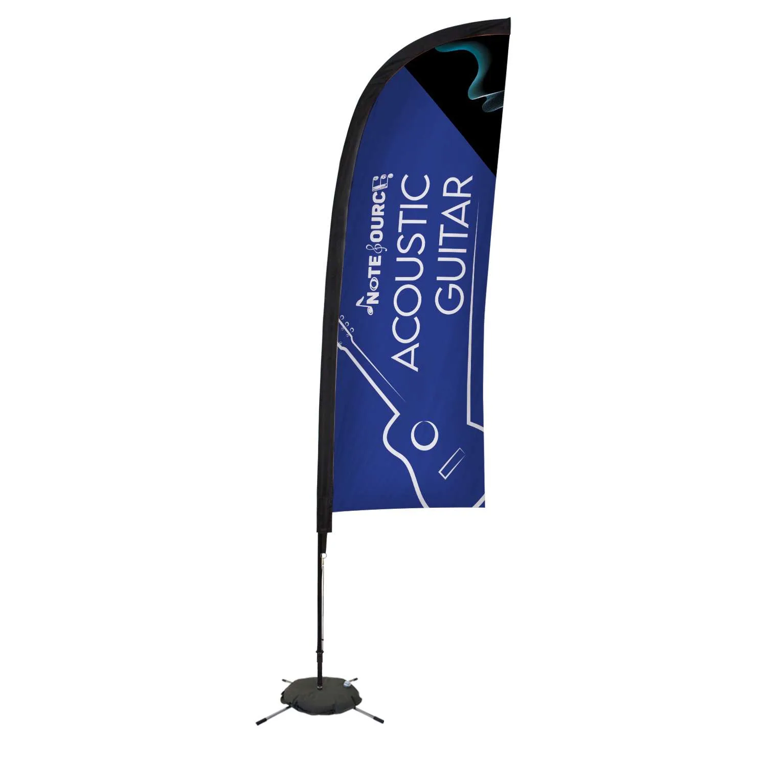 9' Elite Blade Nylon Sail Sign Flag, 1-Sided, Scissor Base