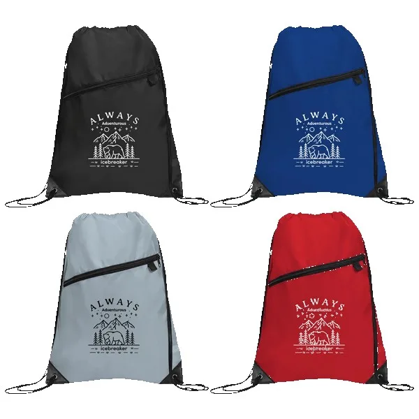 Gemma Recycled Slant Zipper Drawstring Bag