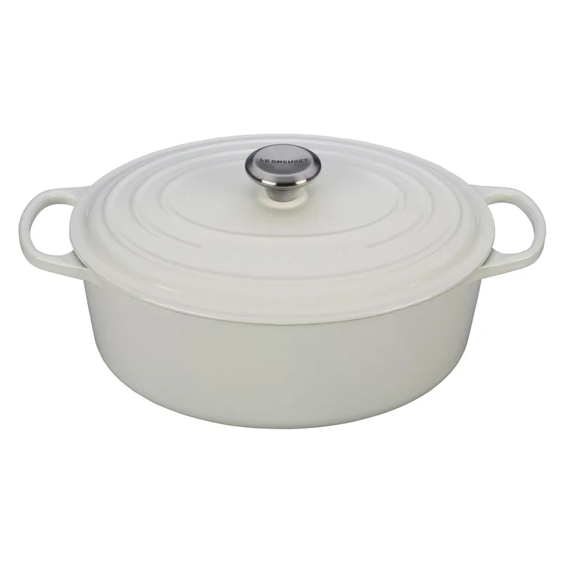 Le Creuset 6.75Qt Signature Cast Iron Oval Dutch Oven White