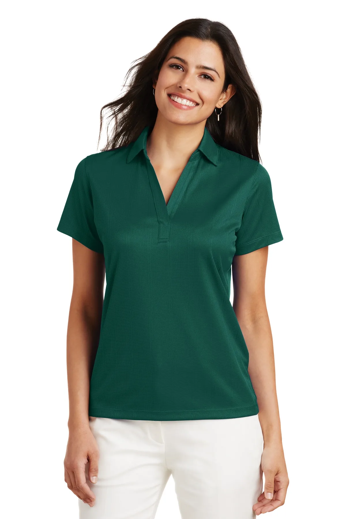 Port Authority® Women's Performance Fine Jacquard Polo. view 2