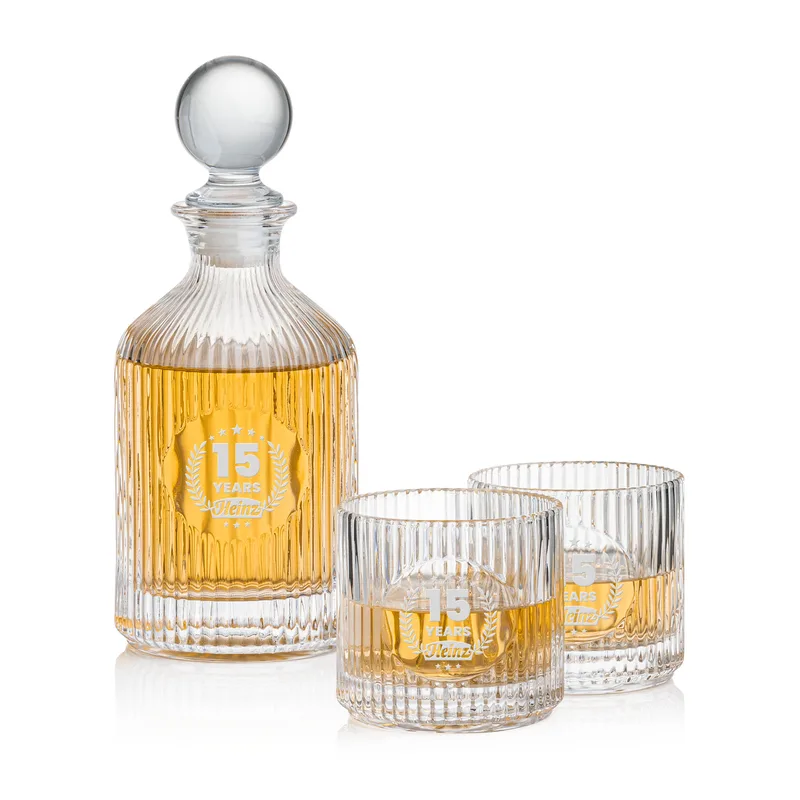 Decanter Set, Deep Etch, Decanter & 2 OTR