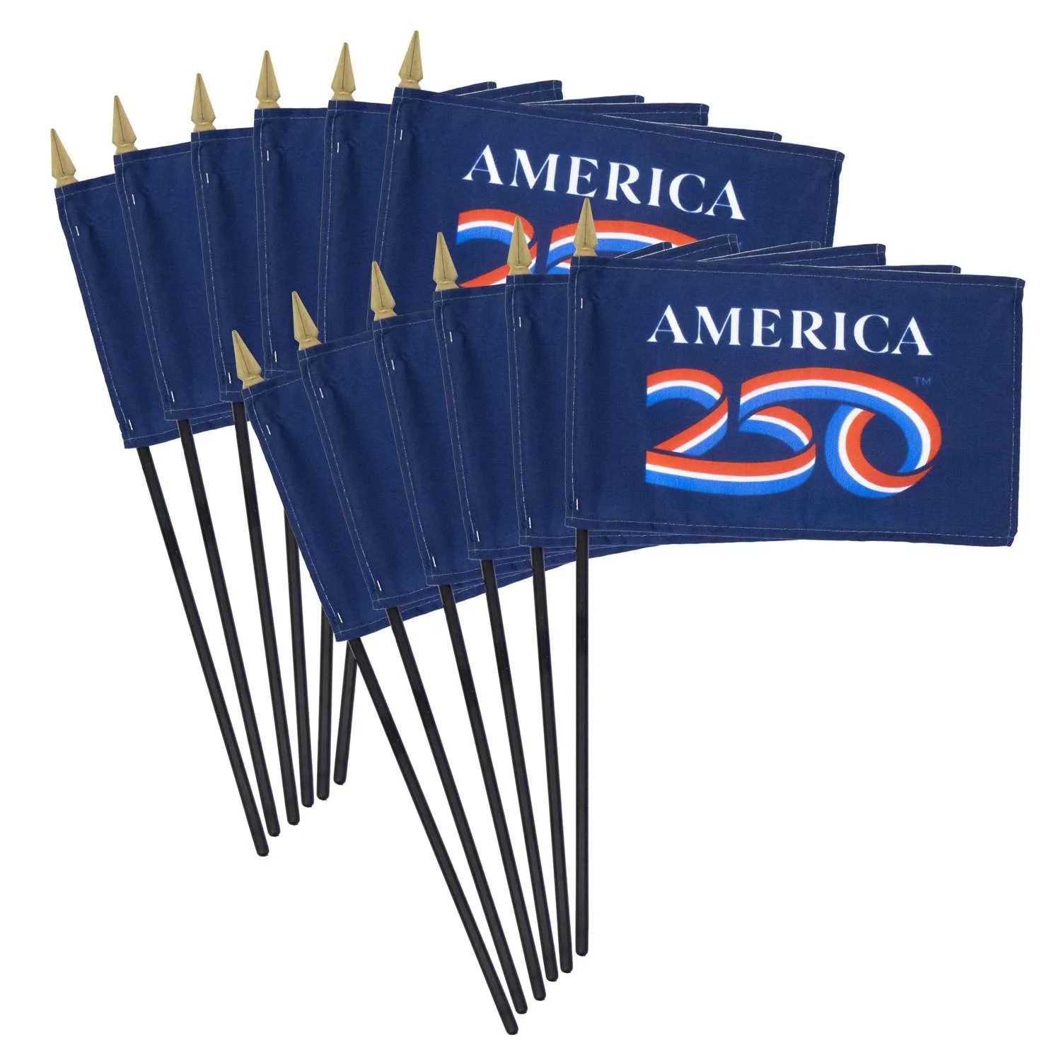 4" x 6" US 250th Anniversary Stick Flag view 4