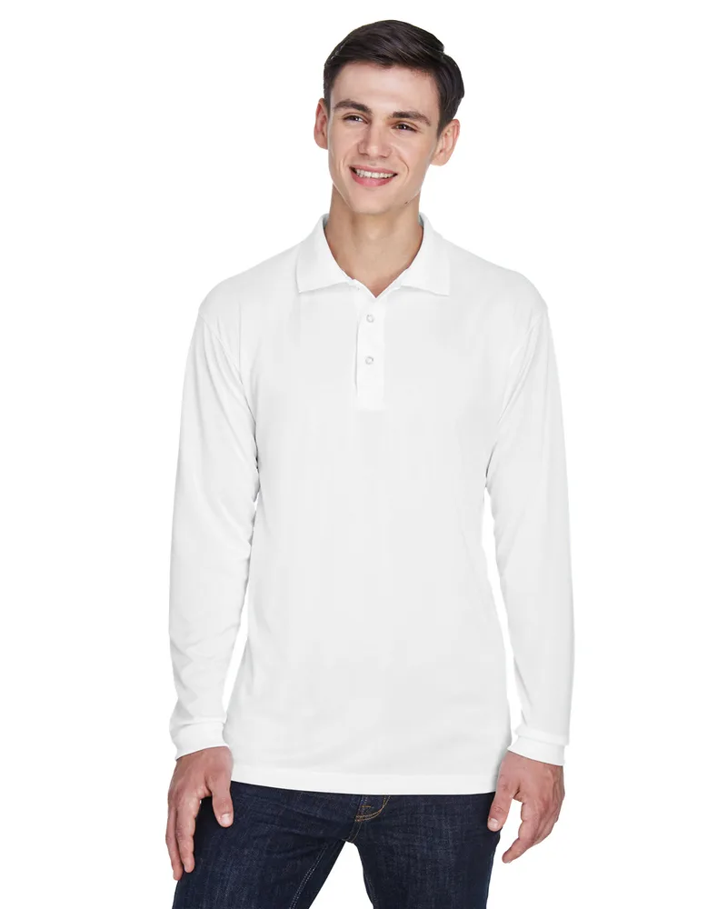 ULTRACLUB Adult Cool & Dry Sport Long-Sleeve Polo view 5