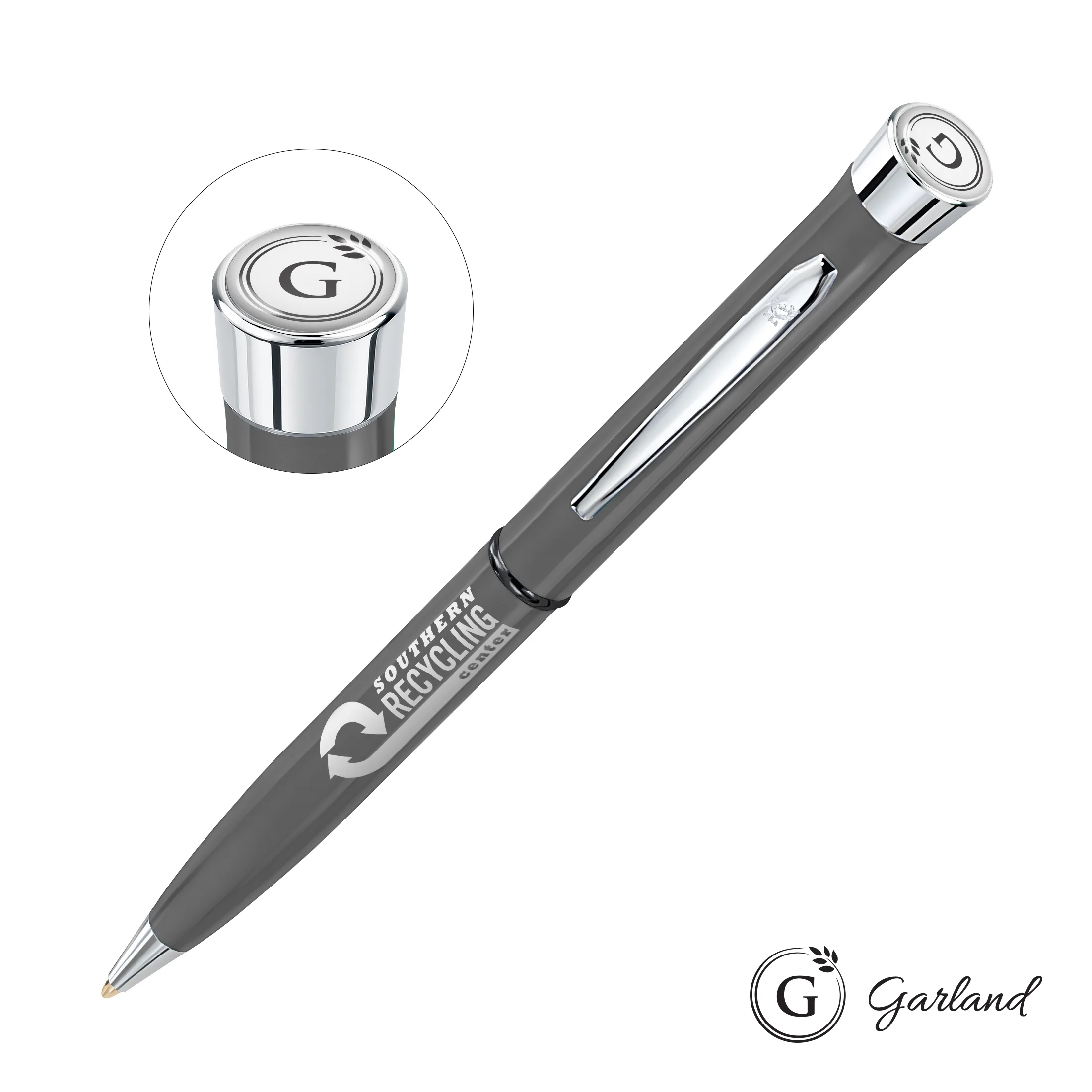Standard, Ballpoint, Chrome, Gray with Black band / Chrome
