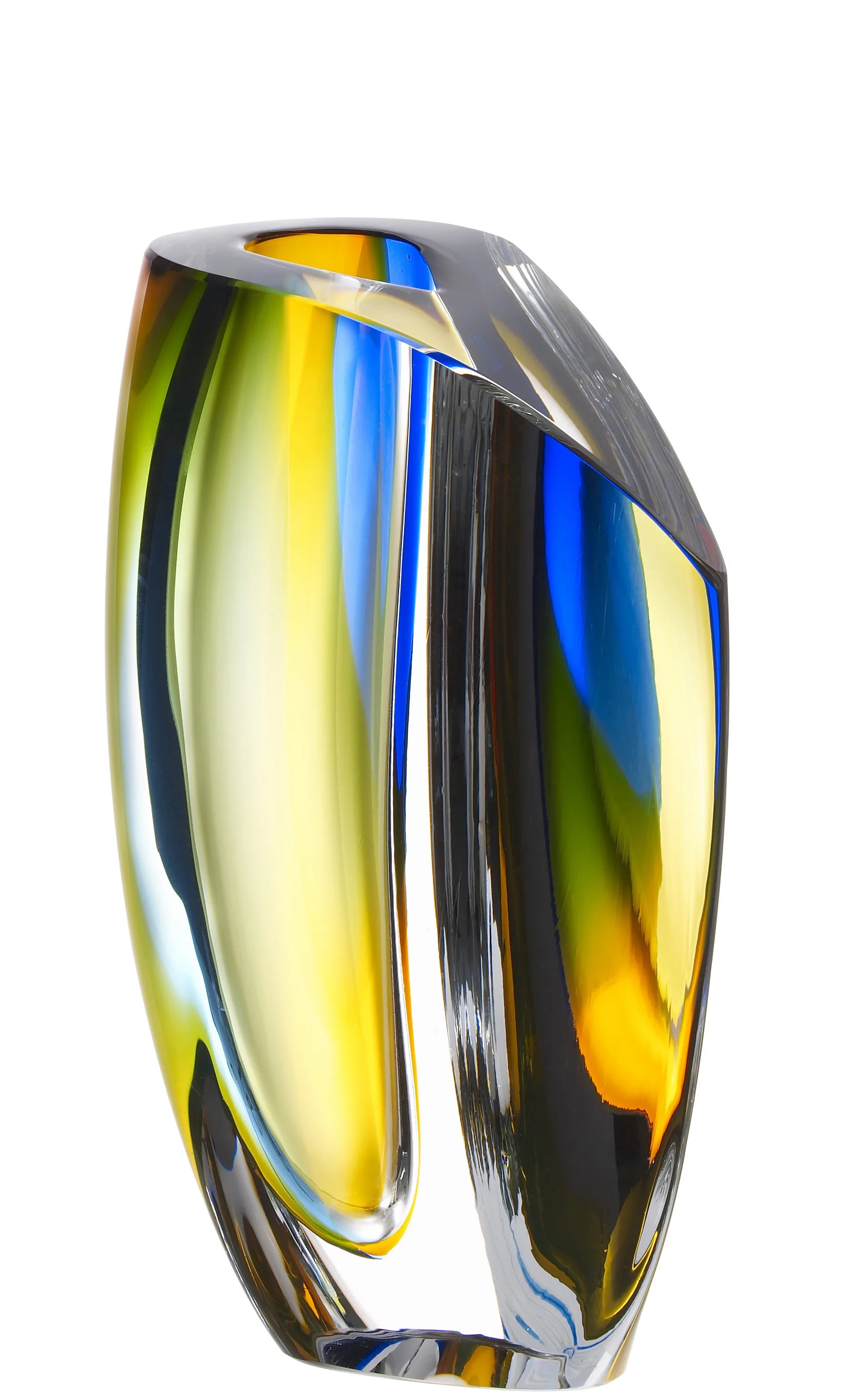 Kosta Boda Mirage Vase Blue/Amber Large