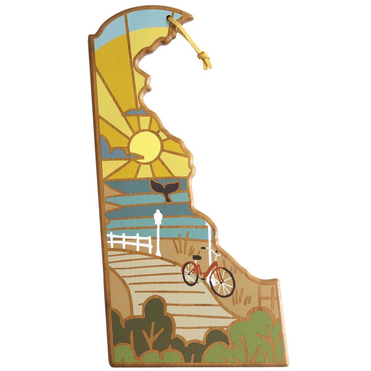 Delaware State Shaped Serving & Cutting Board w/Artwork by Summer Stokes